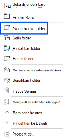 Cuplikan layar kursor mengarahkan kursor ke tombol Lainnya di panel navigasi di Outlook di web