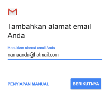 Tambahkan alamat email Anda