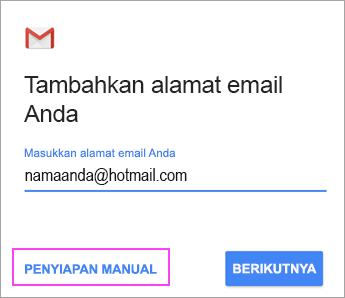 Pilih Penyiapan Manual