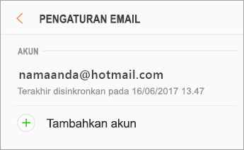 Pengaturan > Tambahkan akun