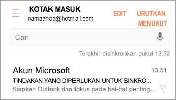 Buka email yang bertuliskan Tindakan diperlukan