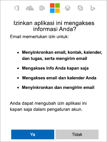 Ketuk Ya untuk menerima izin