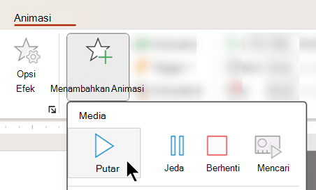 Anda dapat mulai memutar audio setelah penundaan menggunakan opsi animasi.