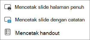 Menu pilihan cetak.