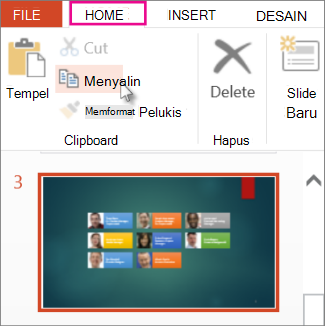 Menyalin slide