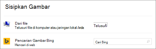 Memperlihatkan dialog Sisipkan Gambar di PowerPoint.