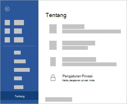 Cuplikan layar memperlihatkan opsi Pengaturan Privasi dalam mode edit