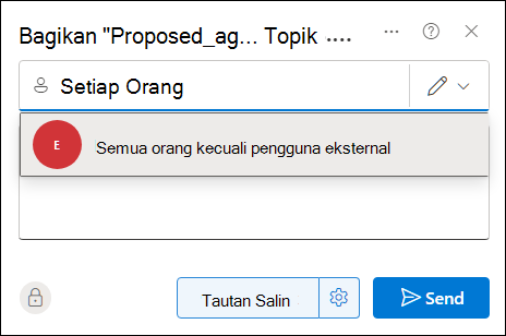 Berbagi dokumen dengan semua orang menggunakan kotak dialog Berbagi