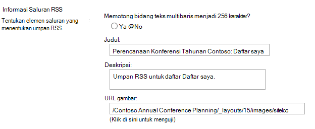 Informasi Saluran RSS