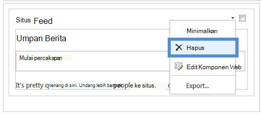 Menghapus komponen web