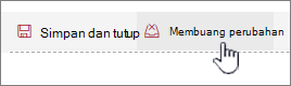 klik buang perubahan untuk mengabaikan perubahan apa pun yang Anda lakukan dengan komponen web