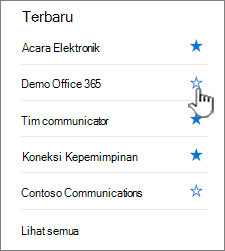 klik mulai berlubang di samping situs untuk mengikutinya.