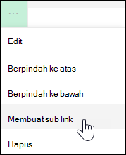 Membuat tautan menjadi sub link di menu sebelah kiri