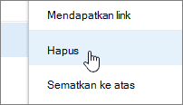 Menghapus item menu pada menu elips