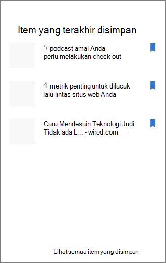 Item yang terakhir disimpan