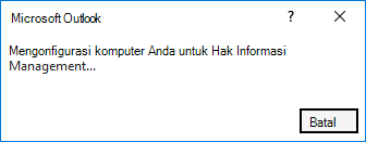 Kesalahan tentang Mengonfigurasi komputer Anda untuk Manajemen Hak Informasi