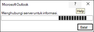 Kesalahan menghubungi server untuk informasi di Outlook klasik