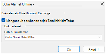 Opsi Unduh buku alamat di Outlook