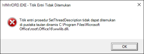 Kesalahan saat membuka dokumen word