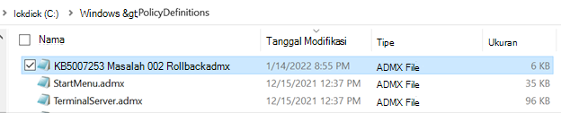Jendela definisi kebijakan