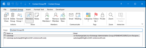 Perbaikan grup kontak Outlook yang rusak