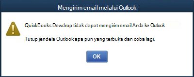 Desktop quickbooks tidak dapat mengirim email dalam kesalahan Outlook