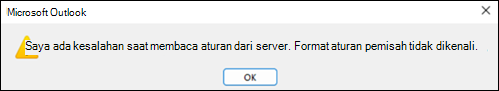 Kesalahan aturan baca di Outlook