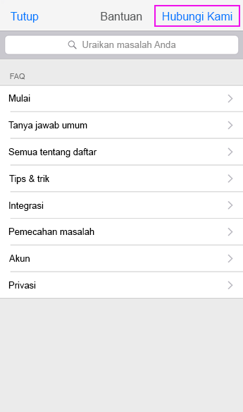 Hubungi dukungan