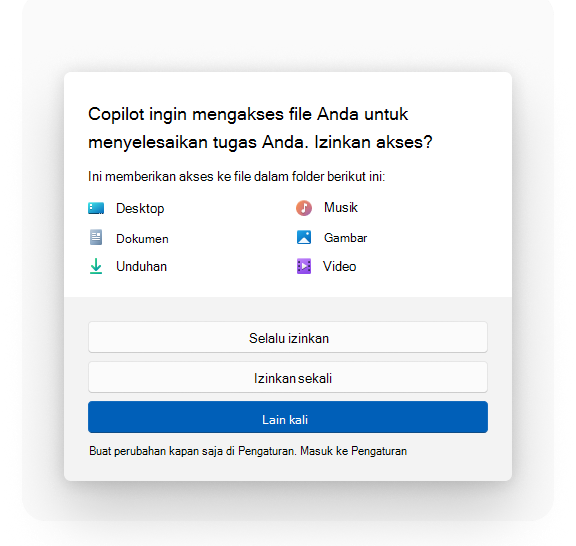 Dialog persetujuan berbagi file