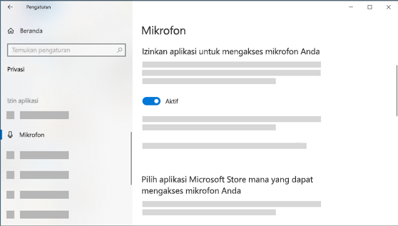 Pengaturan mikrofon