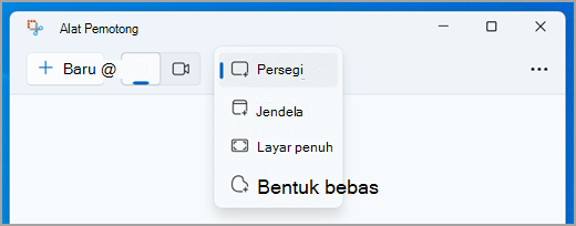 Memilih mode untuk pemotongan gambar di Alat Pemotong.