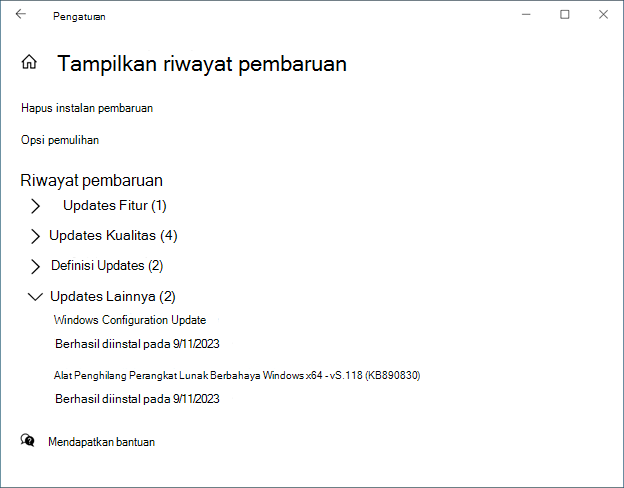 Riwayat Pembaruan