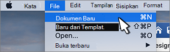 Opsi dokumen baru