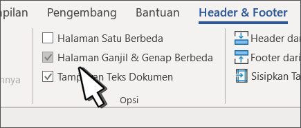 Tombol Ganjil Genap dipilih di pita header