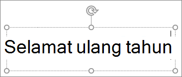 WordArt dengan warna kerangka dan isian teks dan diterapkan