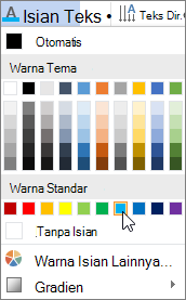 Memilih warna isian teks