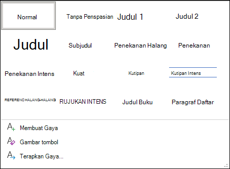 Pustaka gaya di Word
