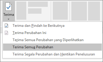 Menerima semua perubahan