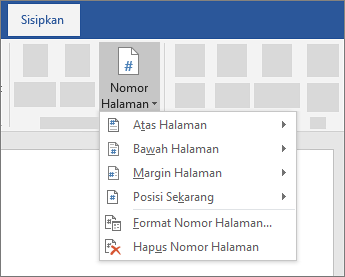 Menyisipkan nomor halaman