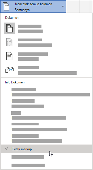 Opsi Markup Cetak