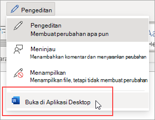 Gambar perintah Buka di Aplikasi Desktop