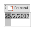 Mengedit atau memperbarui bidang tanggal
