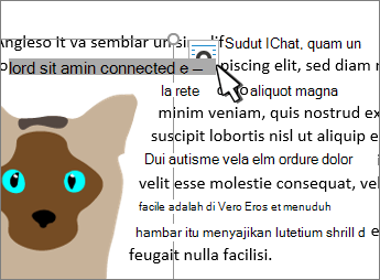 Tombol gambar tata letak pada gambar yang dipilih