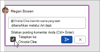 Menetapkan kotak centang tugas