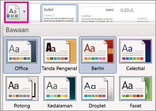 Pada tab Desain, pilih Tema