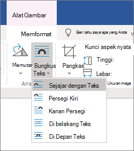 Opsi bungkus teks