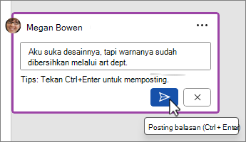 Tombol Posting pada komentar