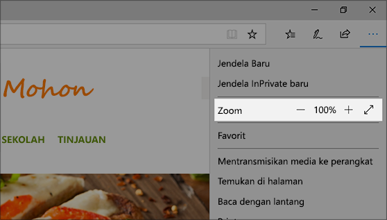 Kaca pembesar memperbesar bagian layar agar lebih mudah dilihat.