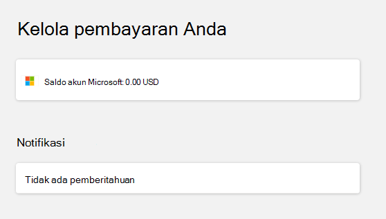 Periksa saldo akun setelah masuk.