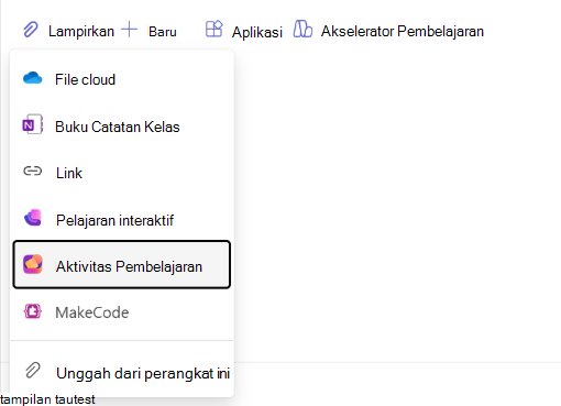 Cuplikan layar navigasi kegiatan pembelajaran.